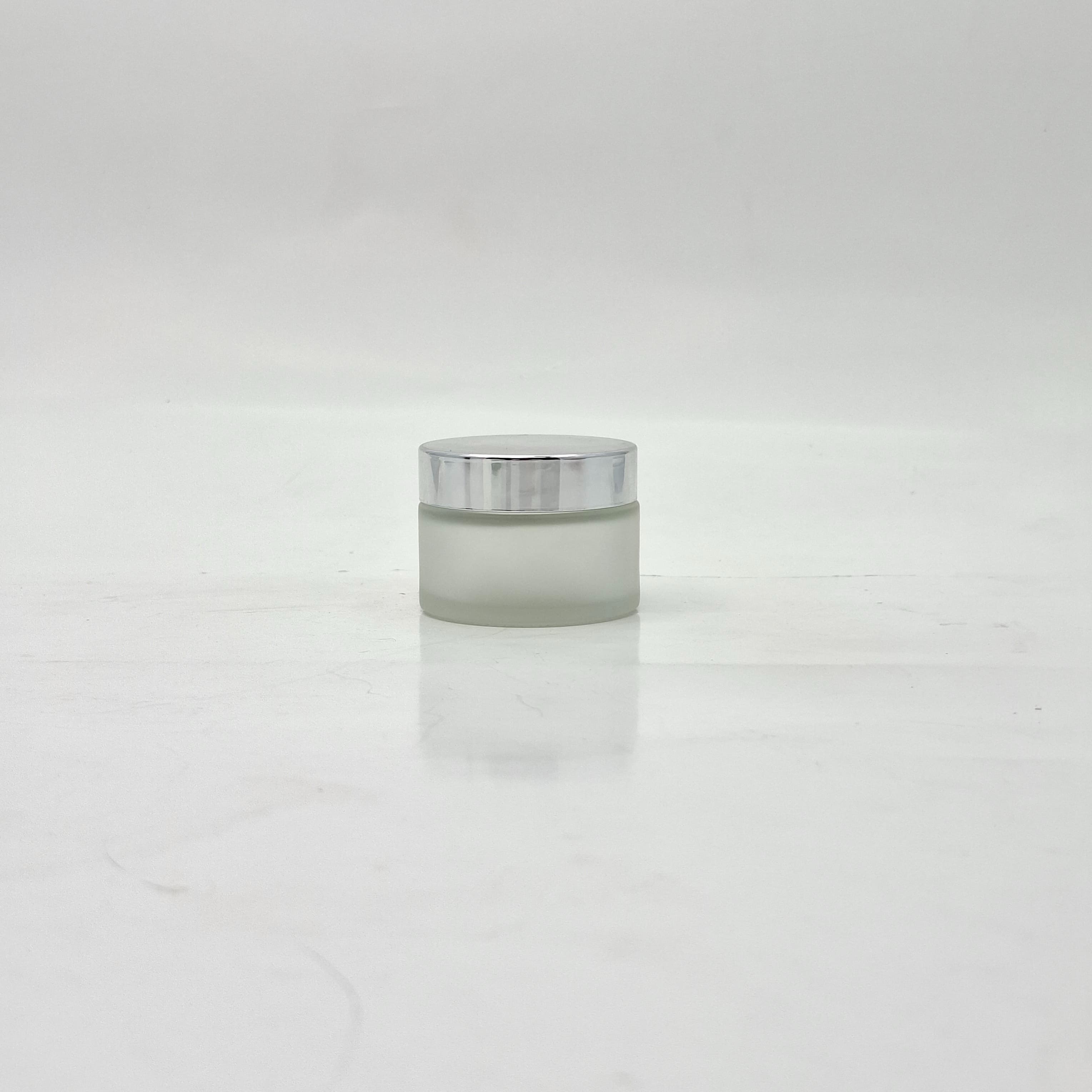 Main image of 30ml Frosted Glass Jar - Silver Lid 