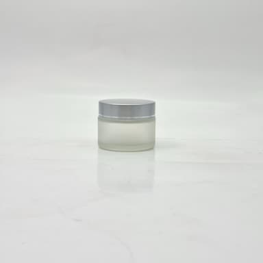 50ml Frosted Glass Jar - Mate Silver Lid
