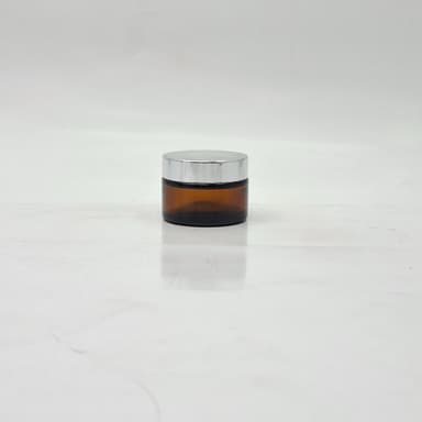 30ml Amber Glass Jar - Silver Lid