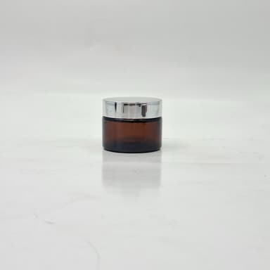 50ml Amber Glass Jar - Silver Lid