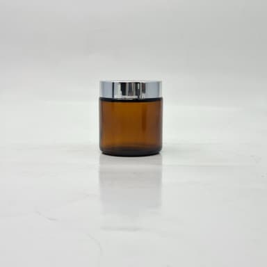 100ml Amber Glass Jar - Silver Lid