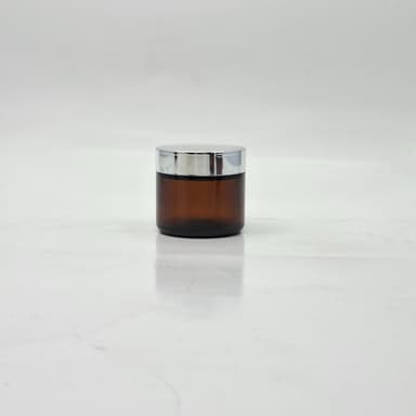 60ml Amber Glass Jar - Silver LId 