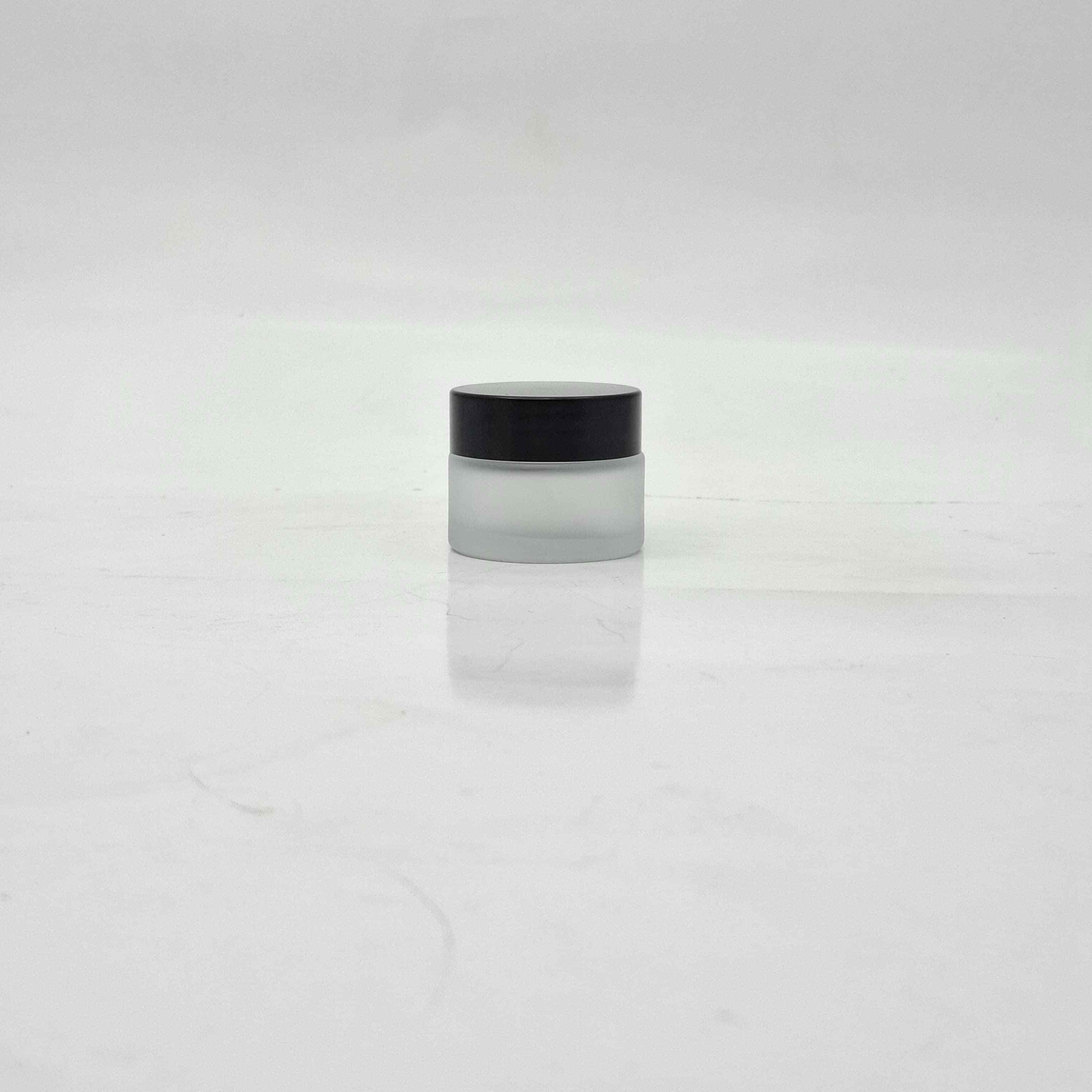 Main image of 15ml Frosted Glass jar - Black Lid