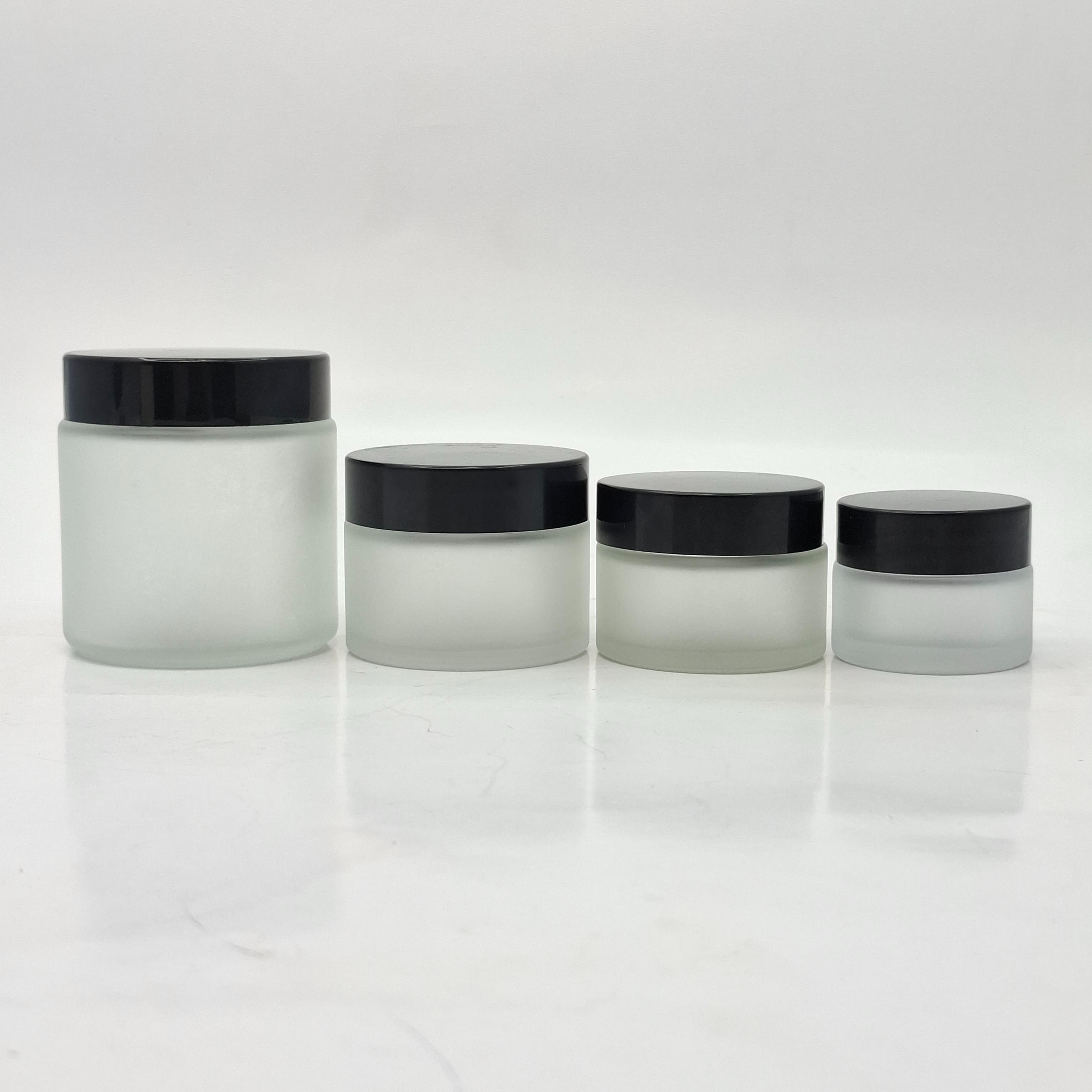 Thumbnail 2 of 100ml Frosted Glass Jar - Black Lid