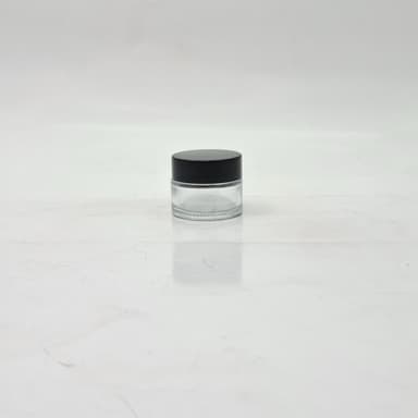 15ml Clear Glass Jar - Black Lid Lid 
