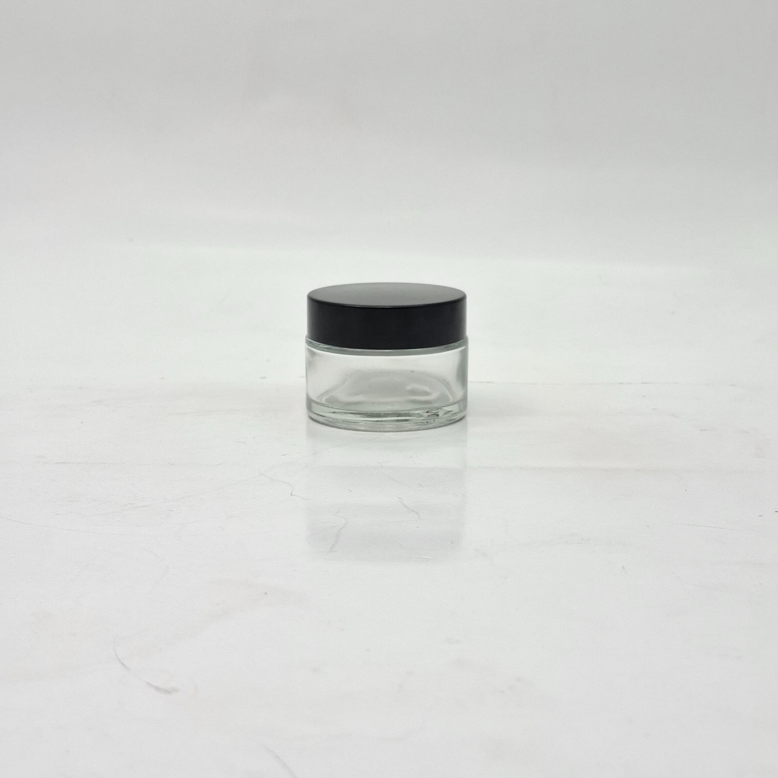 Main image of 30ml Clear Glass Jar - Black Lid 