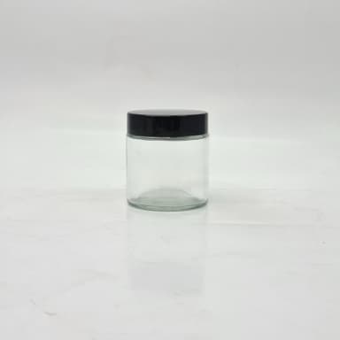 100ml Clear Glass jar - Black Lid