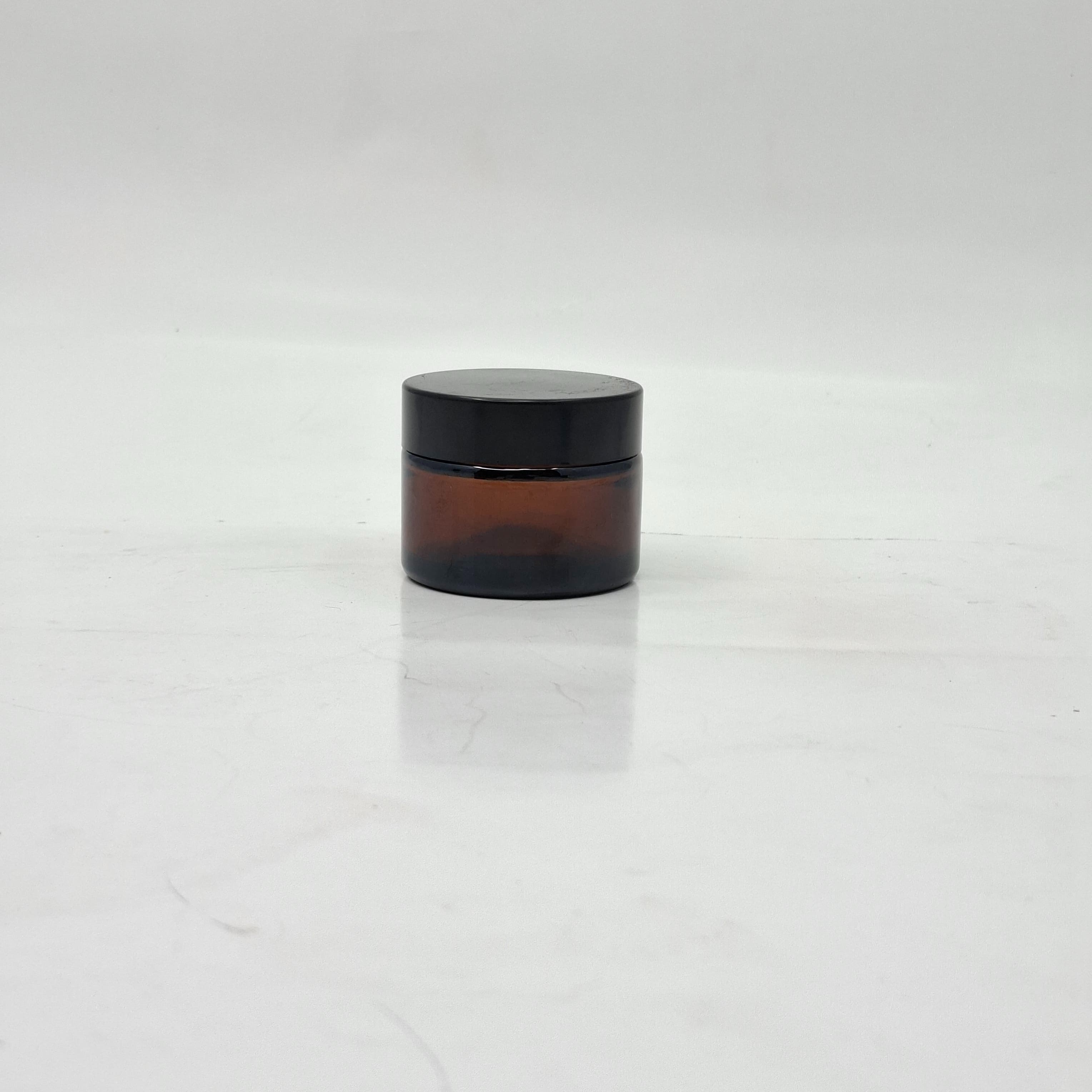 Main image of 50ml Amber Glass Jar - Black Lid