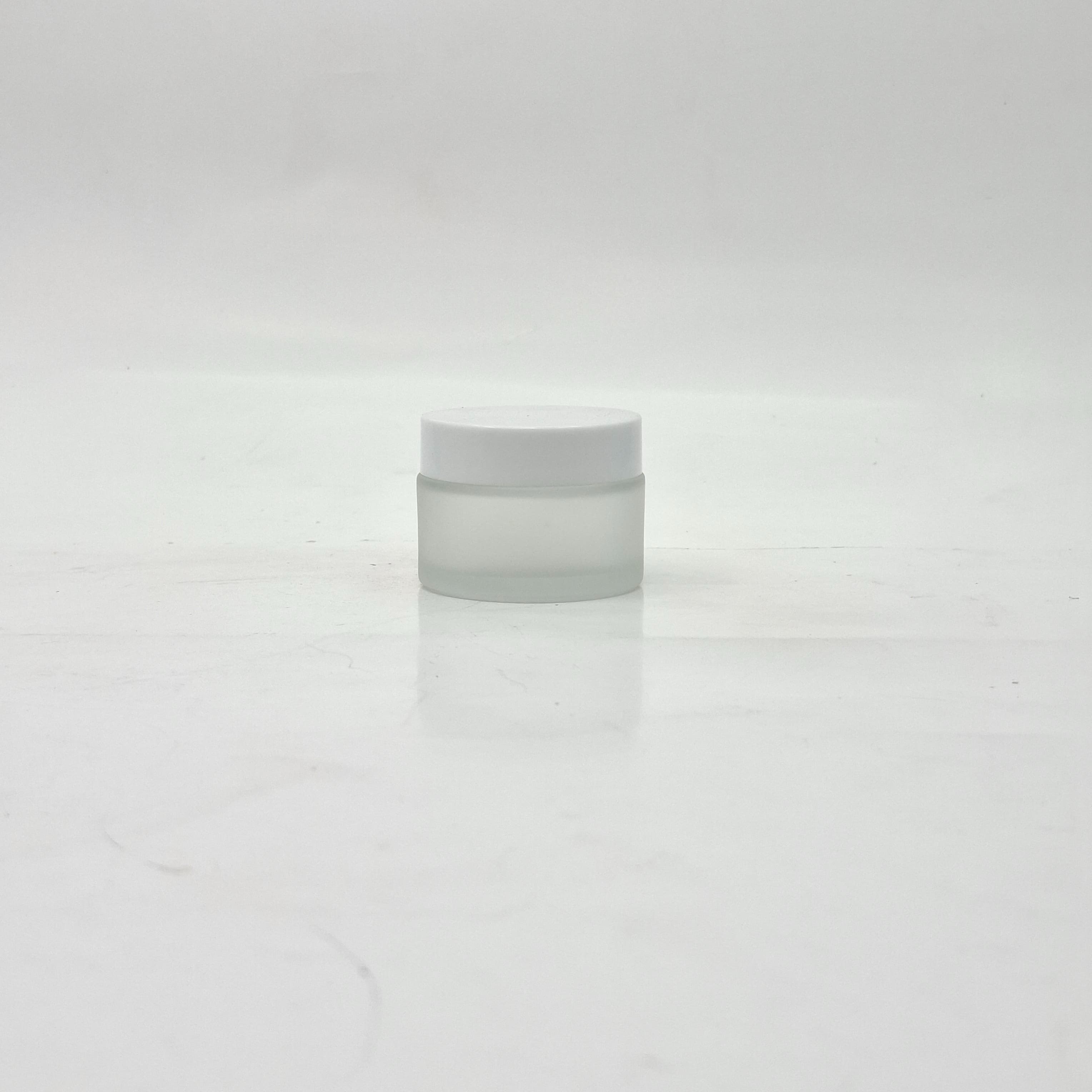 Main image of 30ml Frosted Glass Jar - White  Lid 