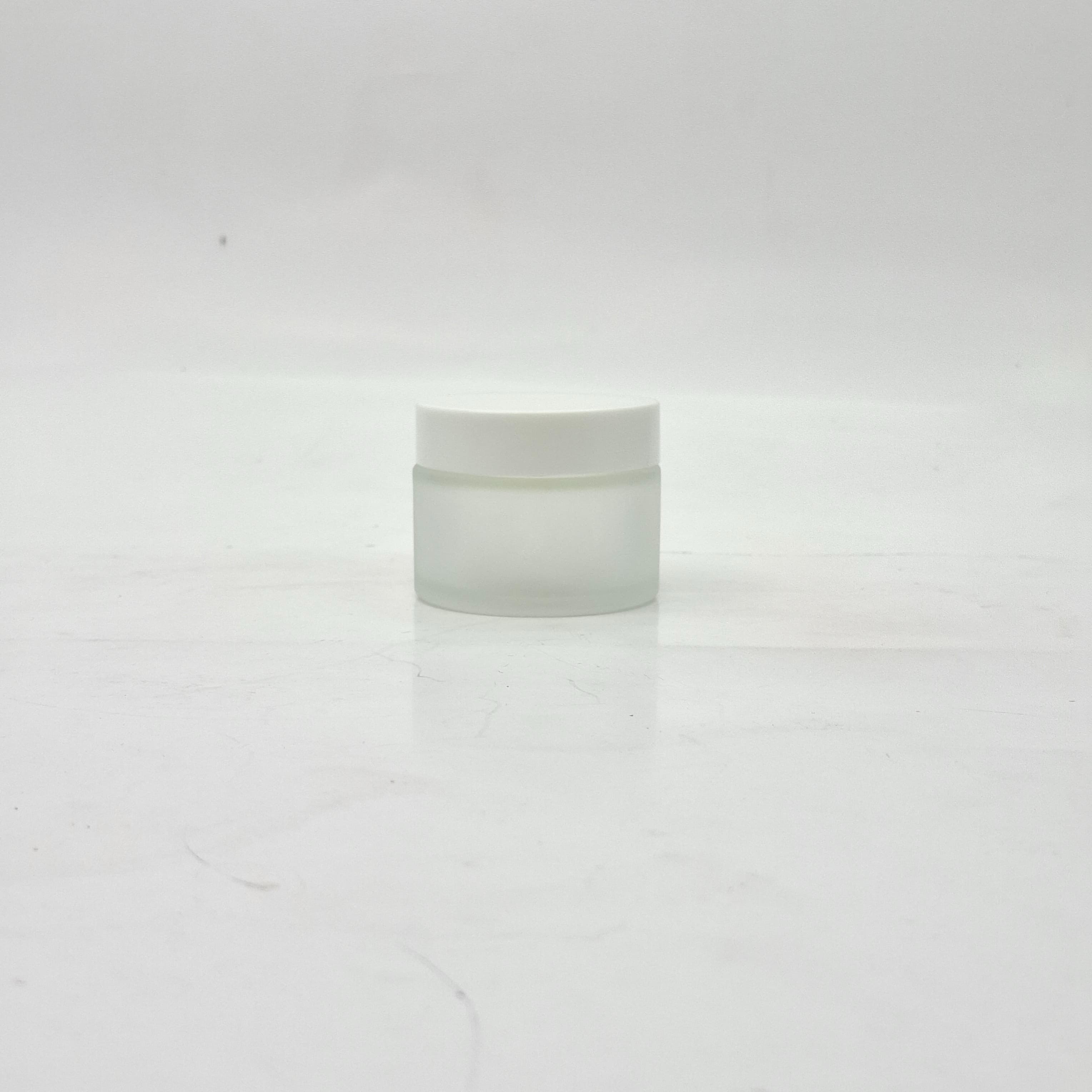 Main image of 50ml Frosted Glass Jar - White Lid 