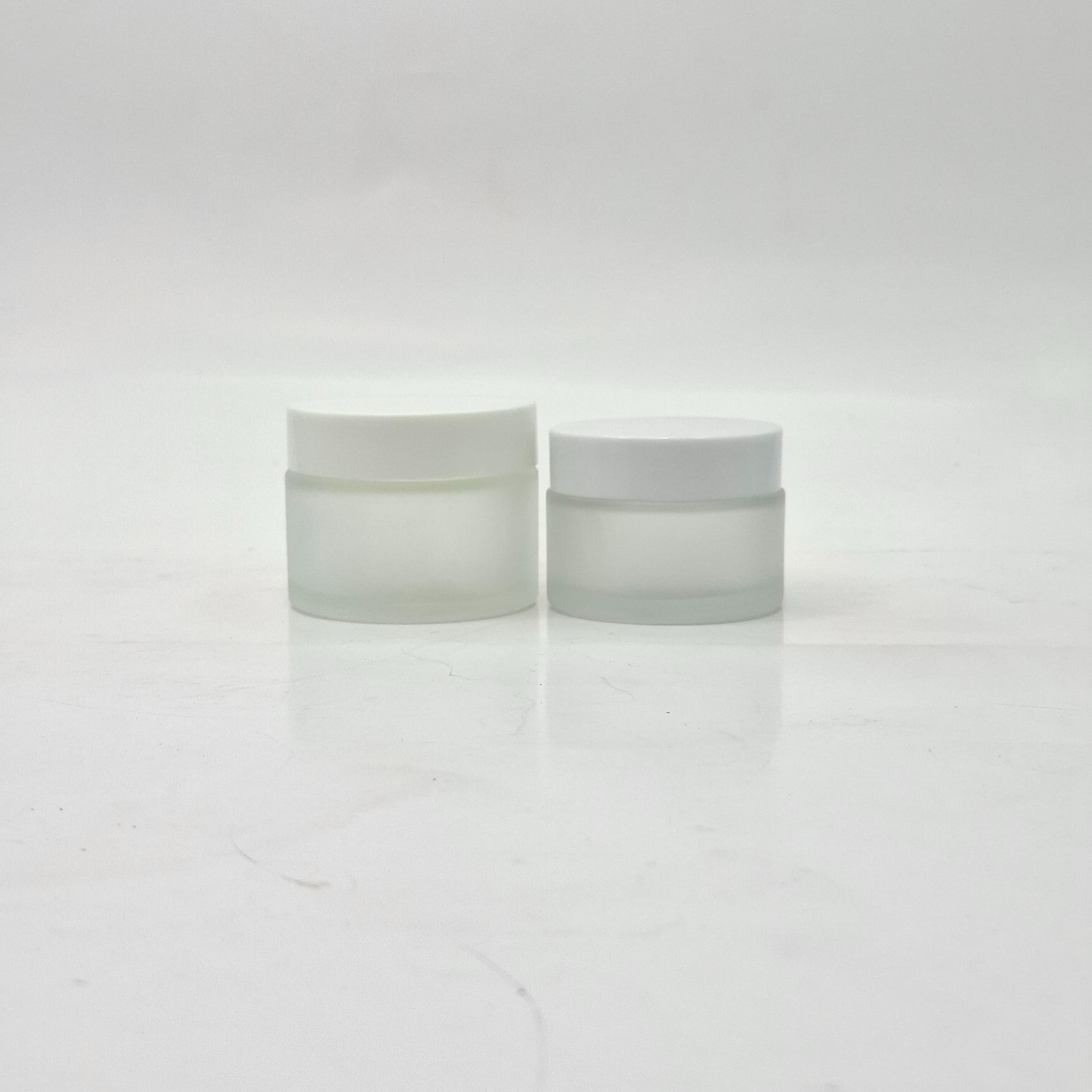 Main image of Frosted Glass Jar - White Lid