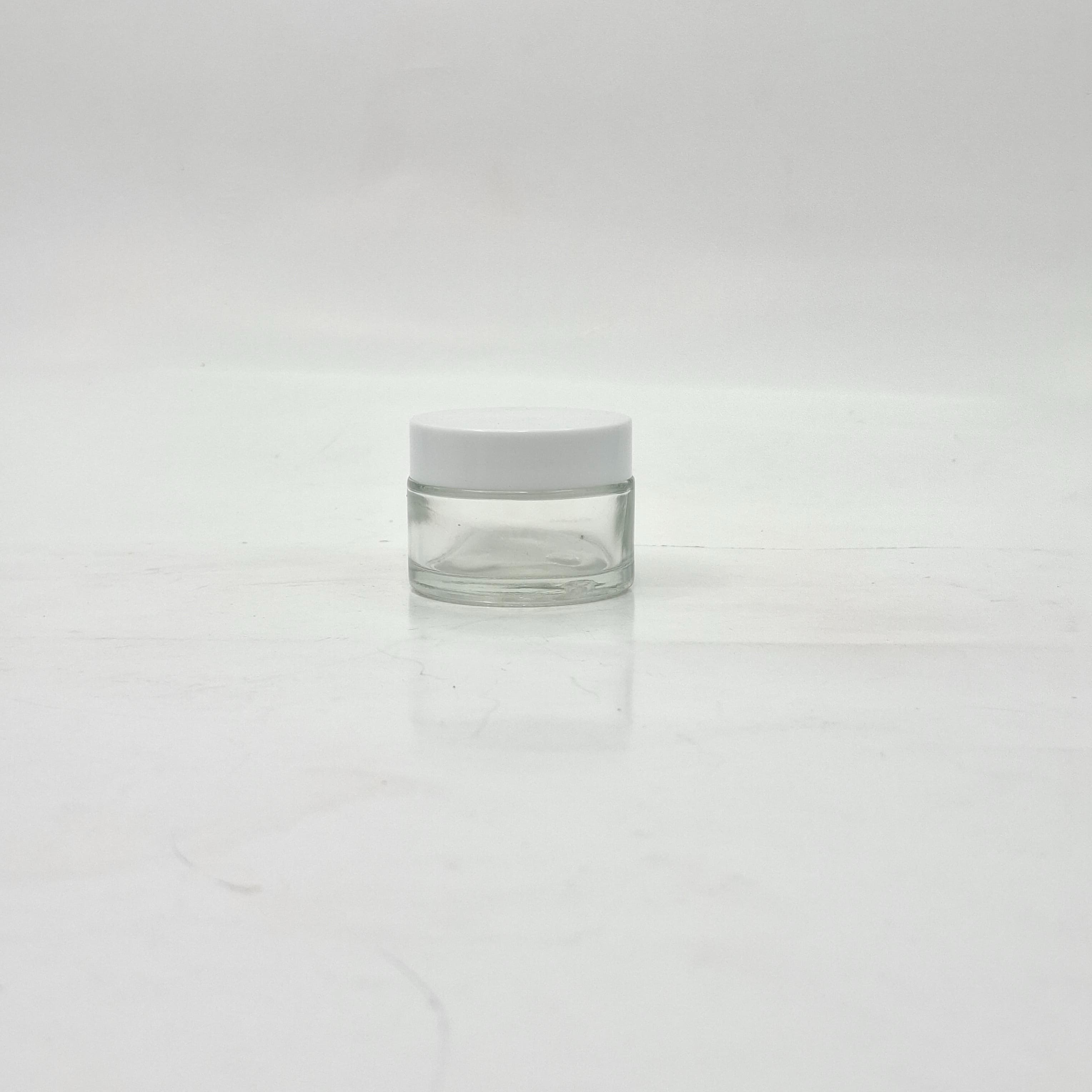 Main image of 30ml Clear Glass Jar - White Lid 