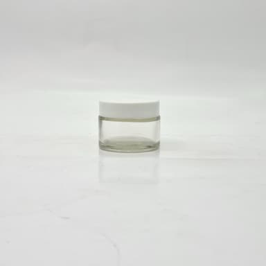 50ml Clear Glass Jar - White Lid 