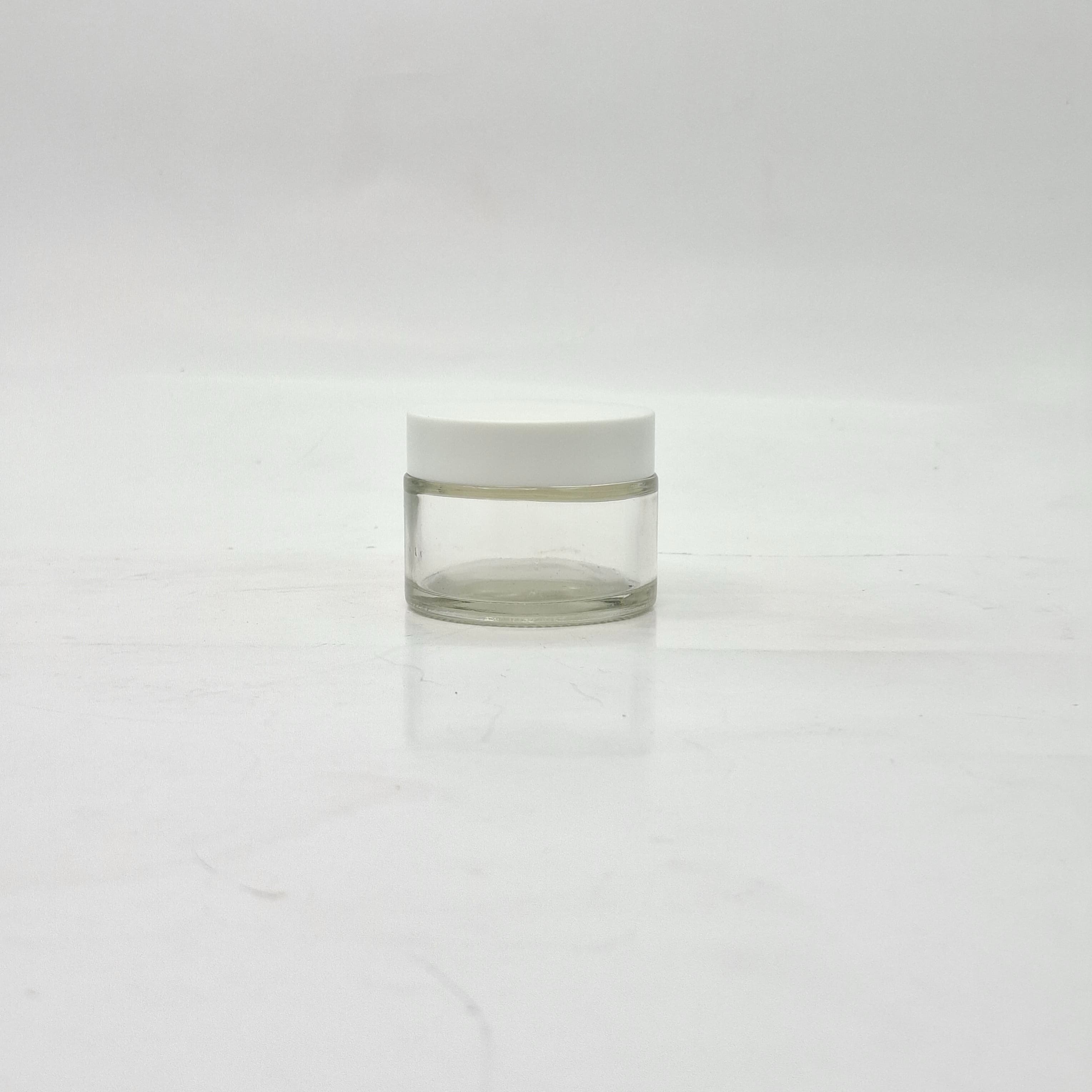 Main image of 50ml Clear Glass Jar - White Lid 
