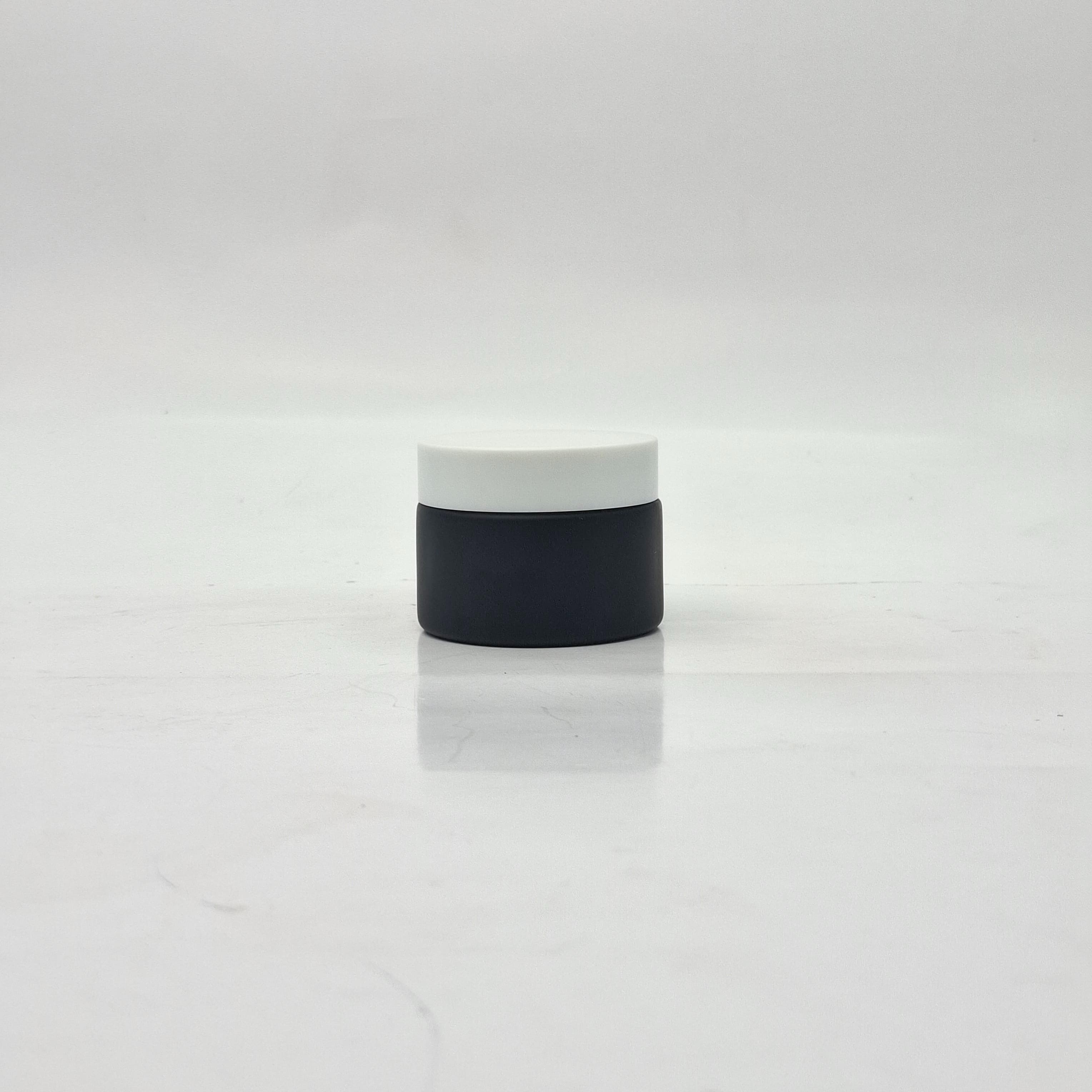 Main image of 50ml Black Glass Jar - White Lid 