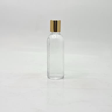 100ml Round  Nack Bottle Clear - 20mm press Lid Gold