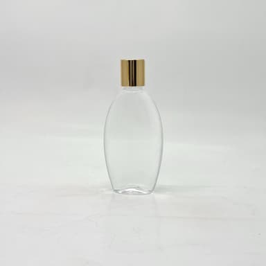 100ml Body Lotion Bottle Clear - Press Lid Gold