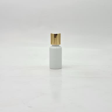 30ml Round Bottle White - Press Lid Gold