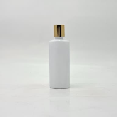 100ml Oval Bottle White - Press Lid Gold