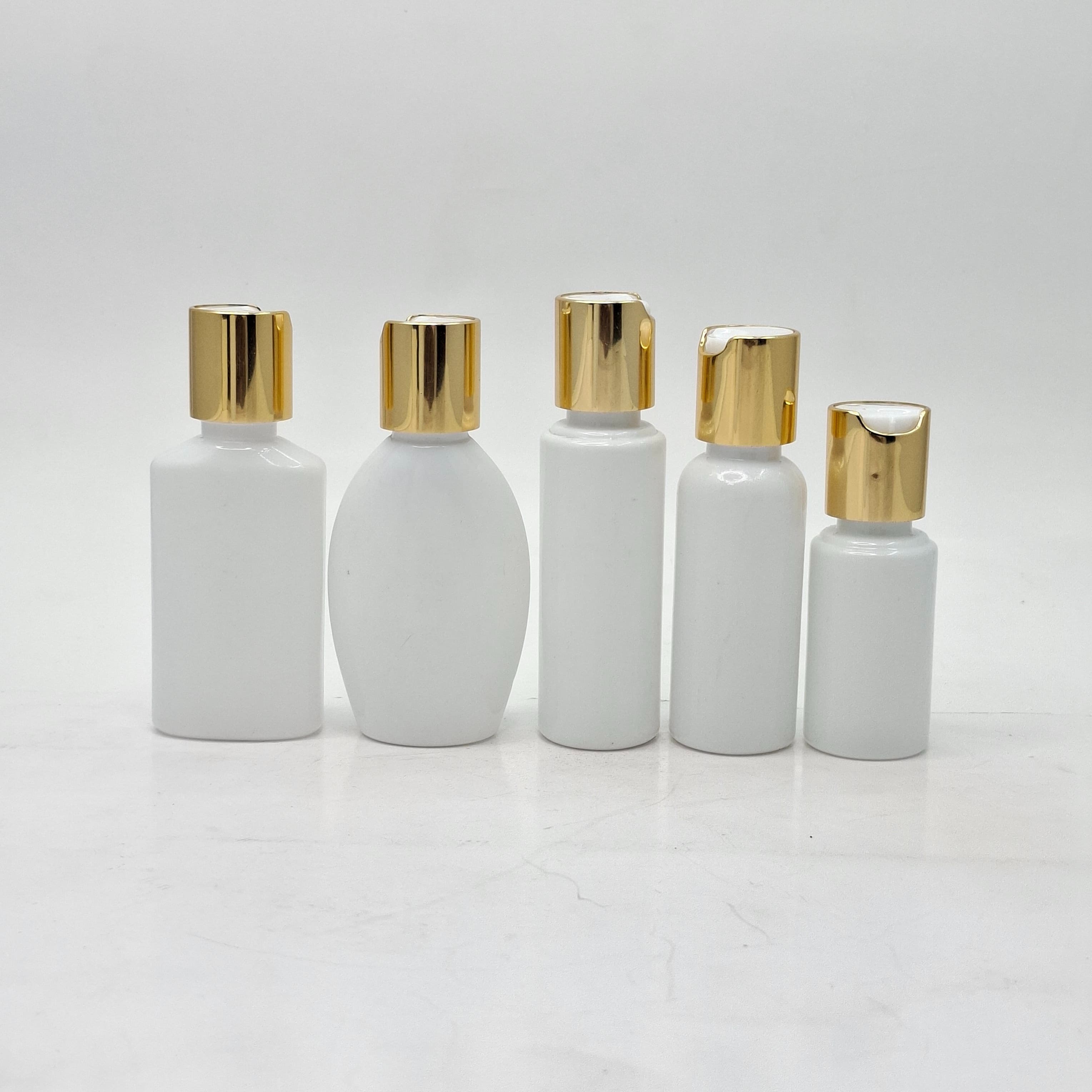 Thumbnail 2 of 30ml Round Bottle White - Press Lid Gold