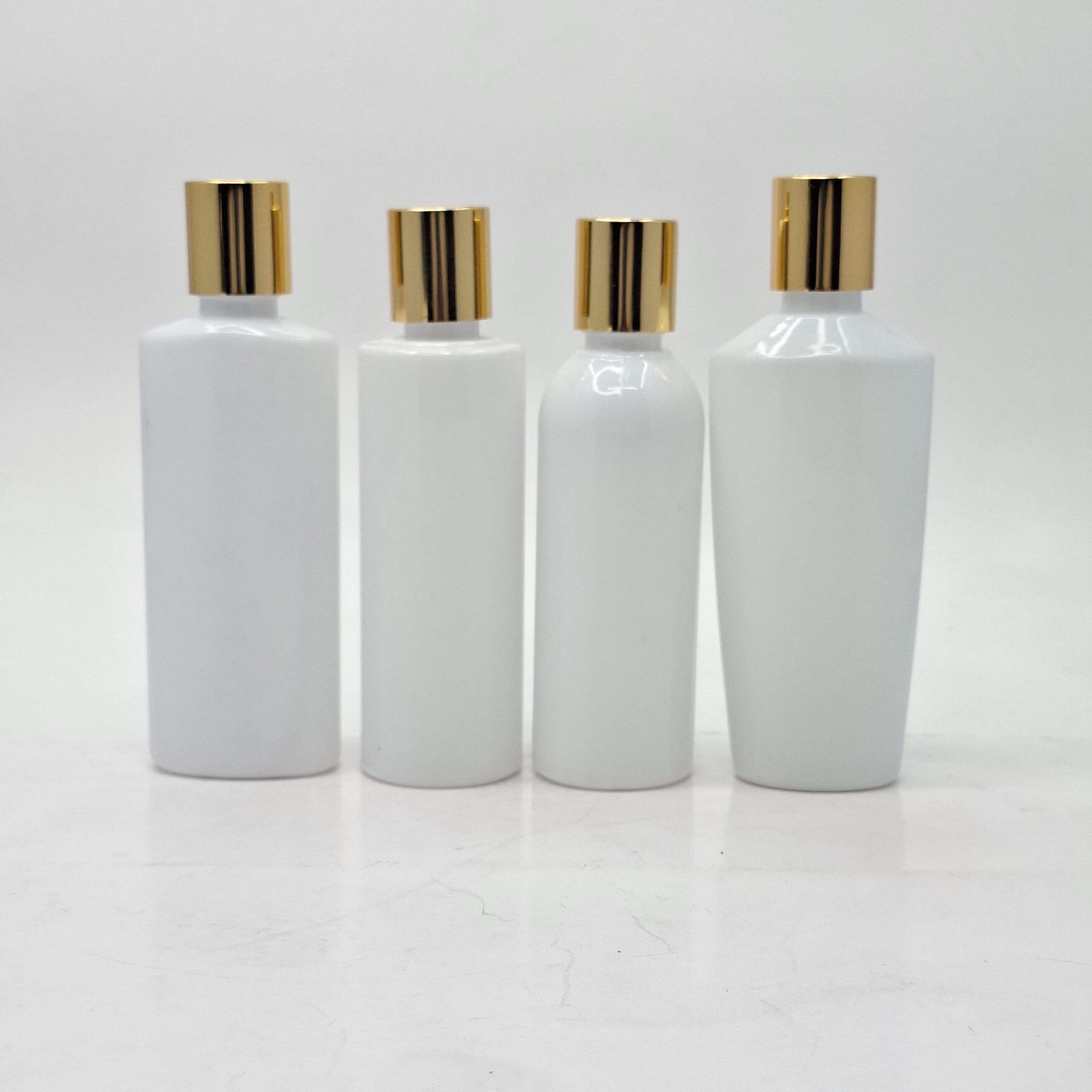 Thumbnail 2 of 100ml Oval Bottle White - Press Lid Gold