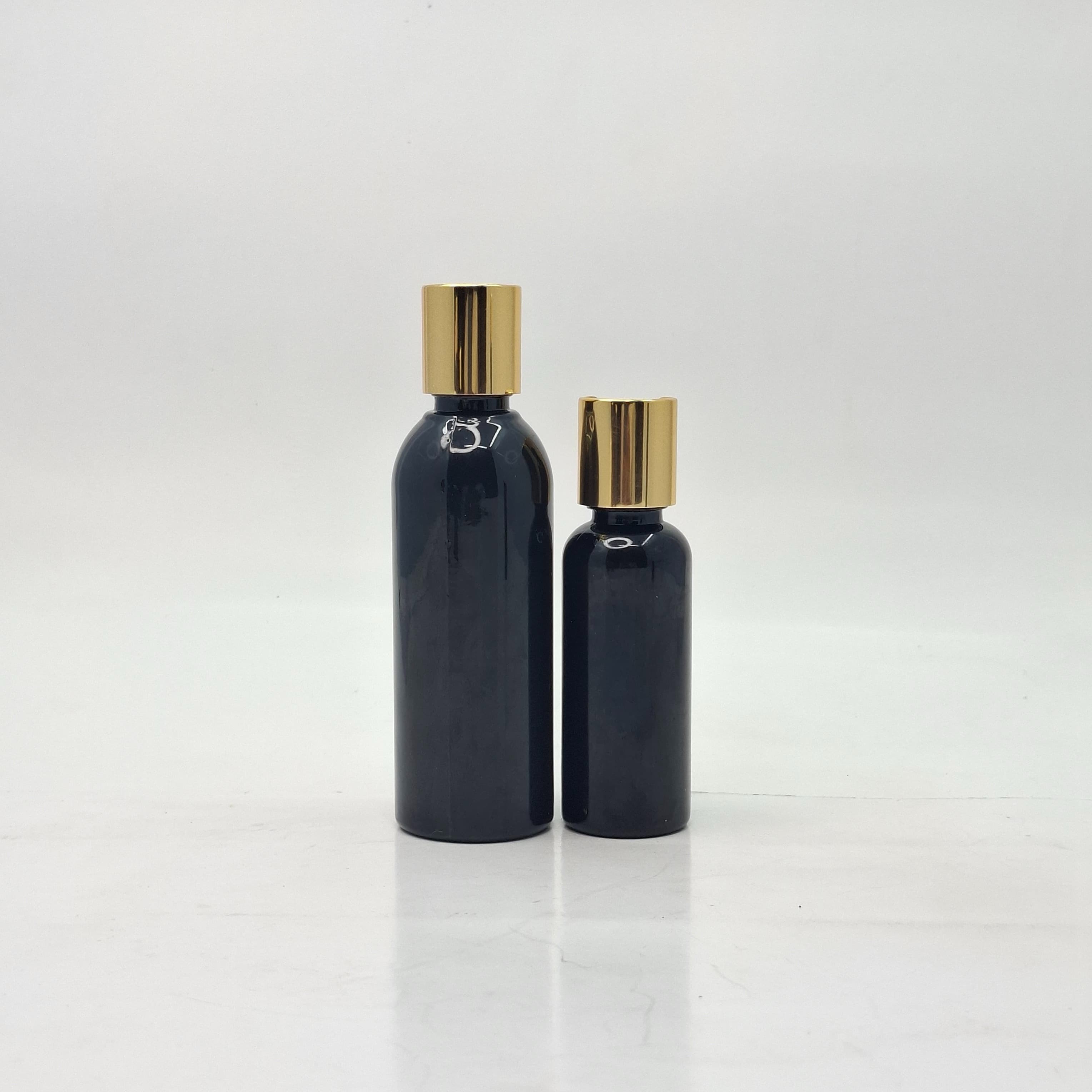 Thumbnail 2 of 50ml Round  Black Bottle - Press Lid Gold