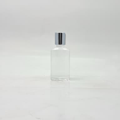 50ml Oval Bottle Clear - Press Lid Silver
