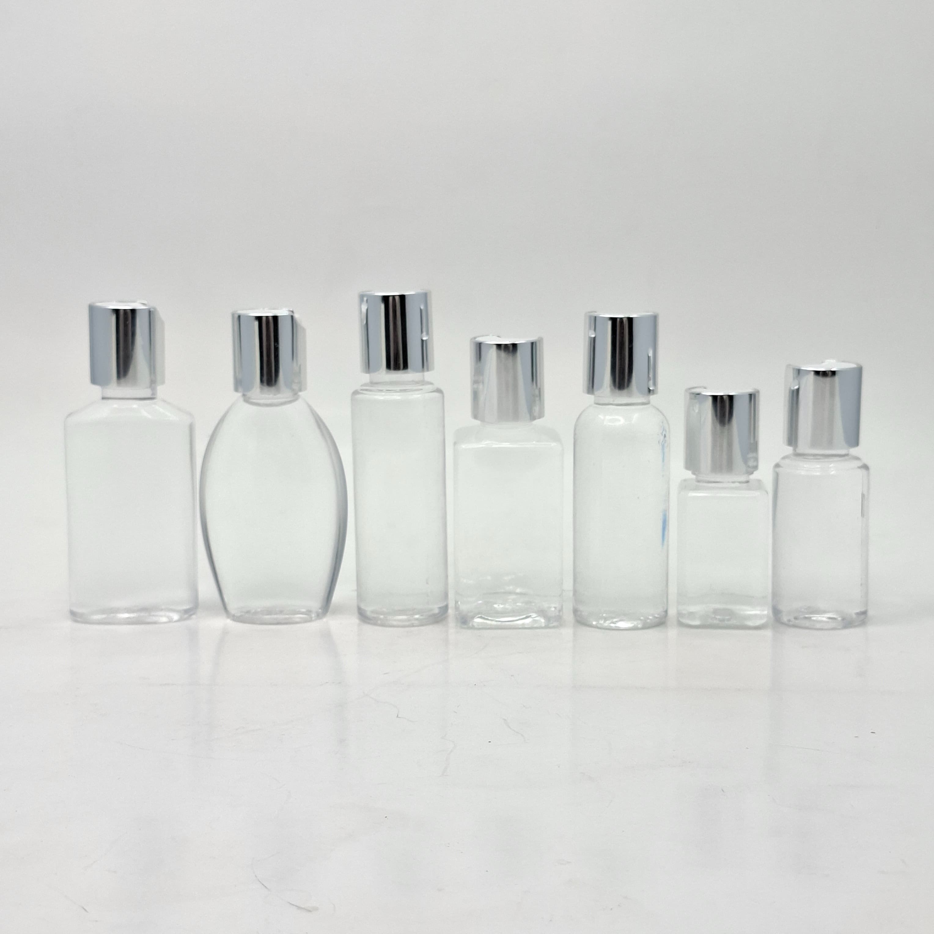 Thumbnail 2 of 30ml Round Bottle Clear - Press Lid Silver
