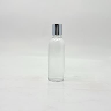 100ml Round Nack Bottle Clear - Press Lid Silver
