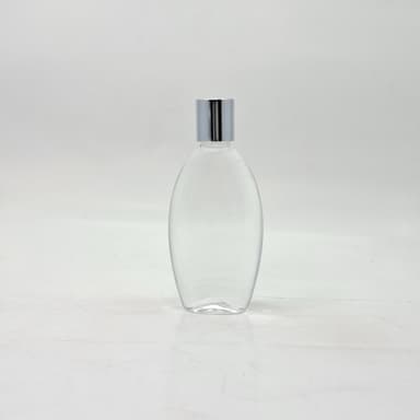 100ml Body Lotion Bottle Clear - Press Lid Silver