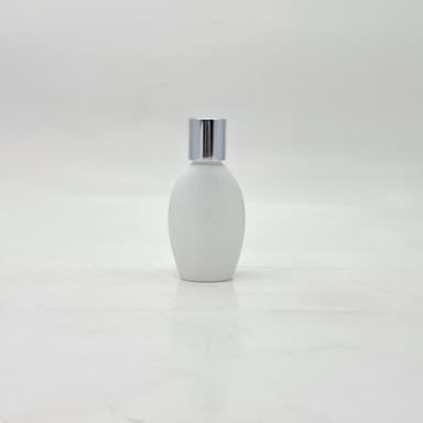 50ml Body Lotion Bottle White - Press Lid Silver
