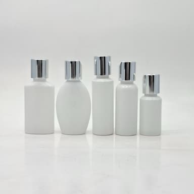 White Bottle - Press Cap Silver