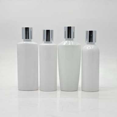 White Bottle - Press Cap Silver