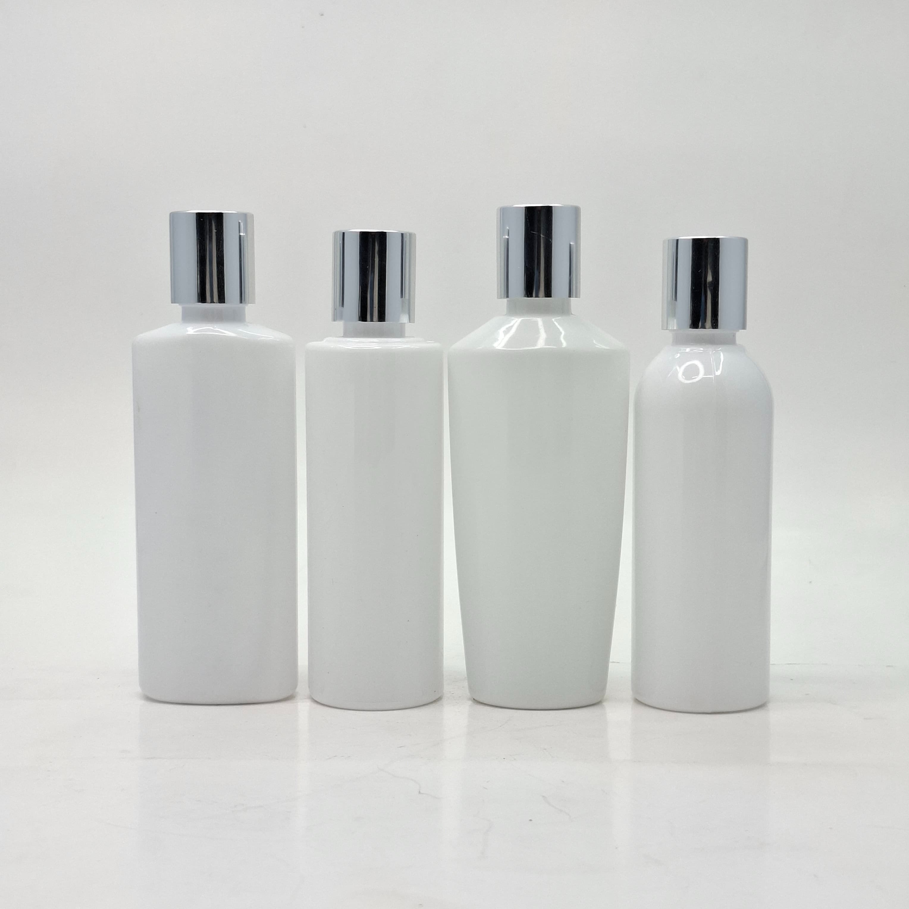 Main image of White Bottle - Press Cap Silver