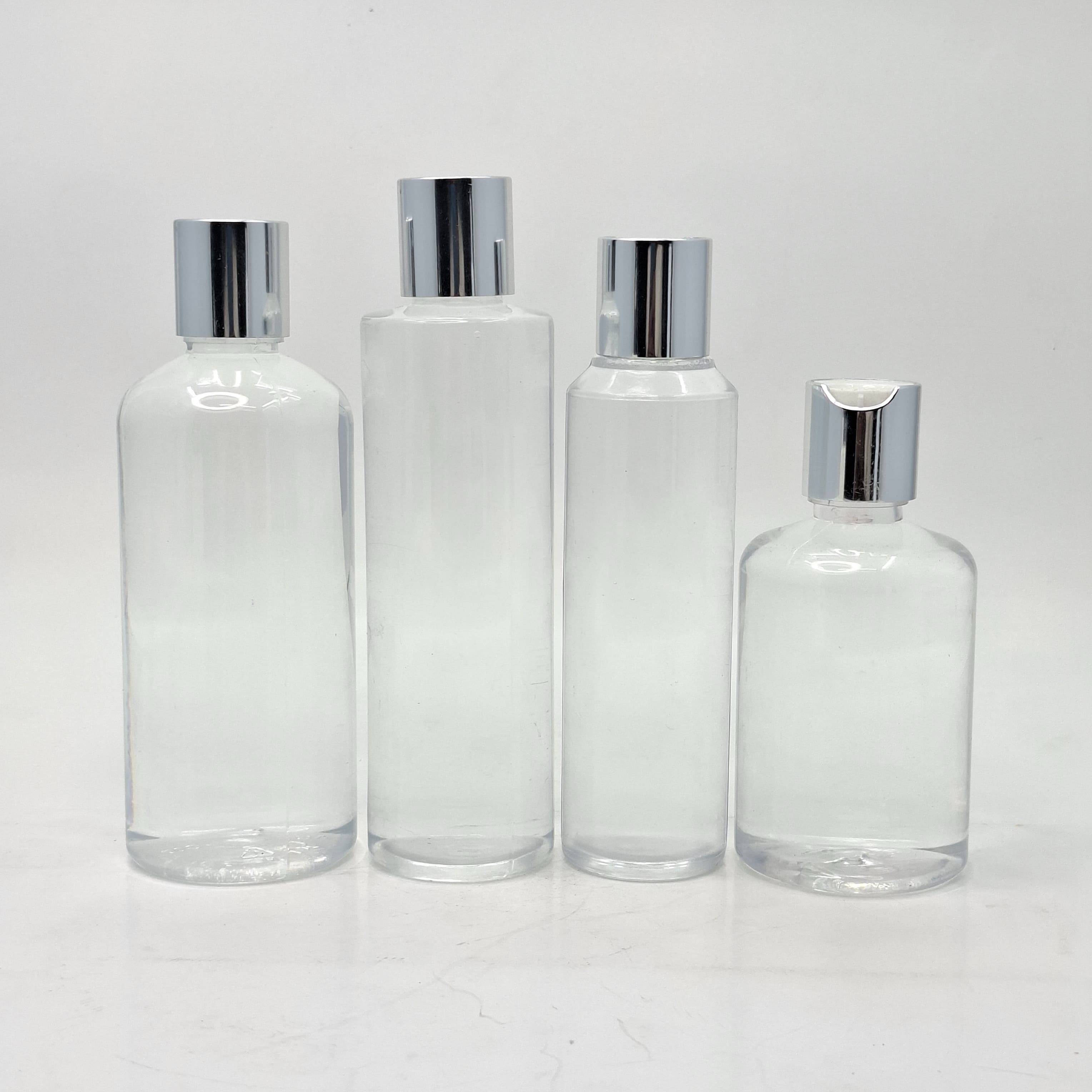 Main image of Clear Bottles - Press Lid Silver