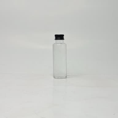 50ml Round Bottle Clear - Alu Lid Black