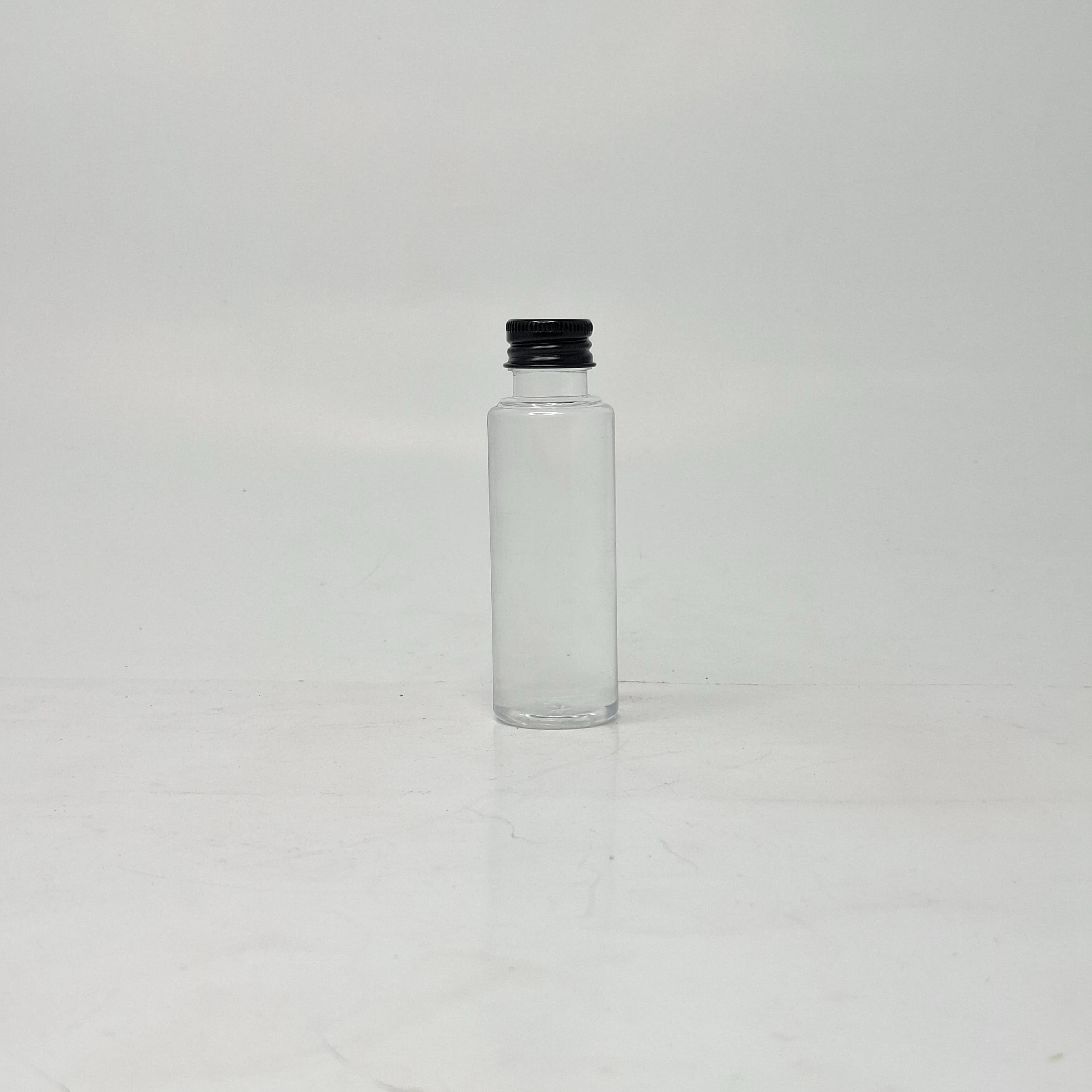 Main image of 50ml Round Bottle Clear - Alu Lid Black