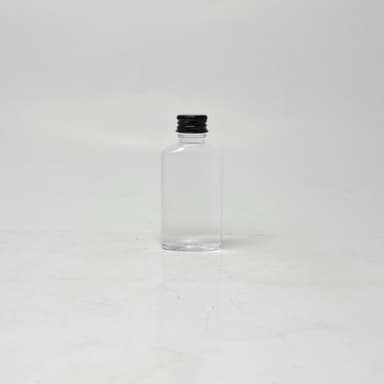 50ml Oval Bottle Clear - Alu cap Black