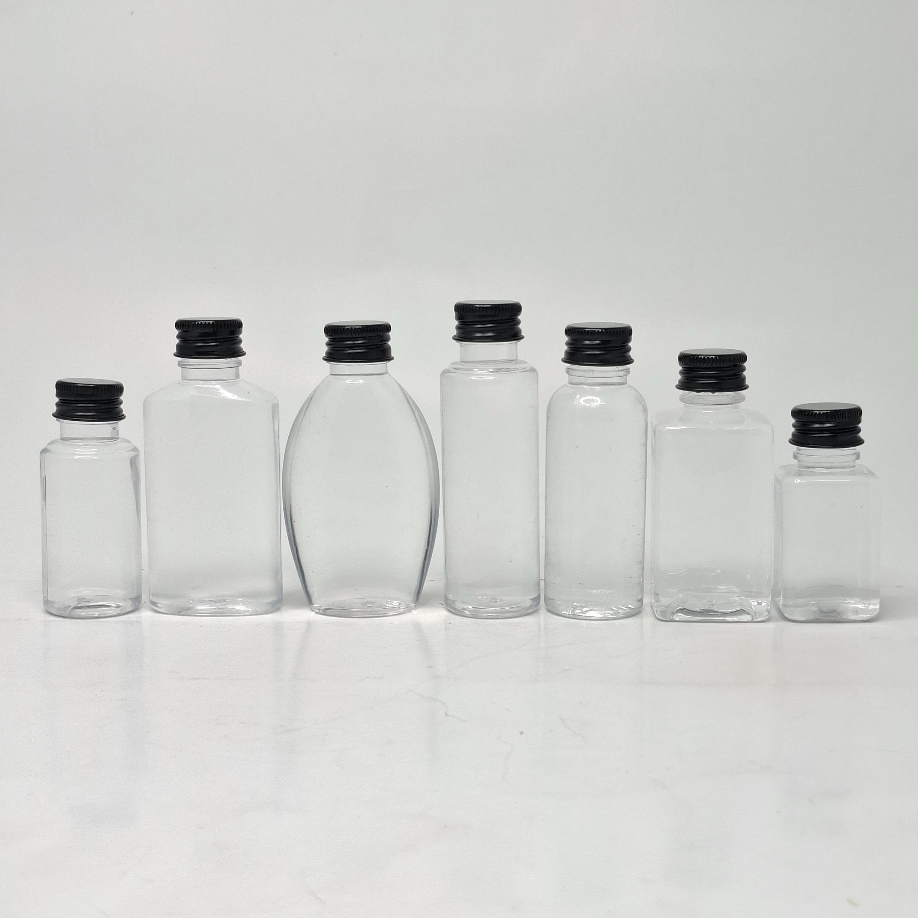 Main image of 30ml-50ml Clear Bottle - Alu Lid Black