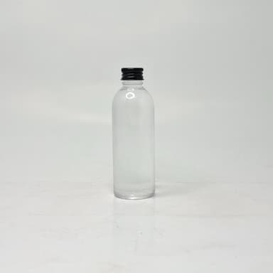 100ml Round Neck Bottle Clear - Alu Cap Black