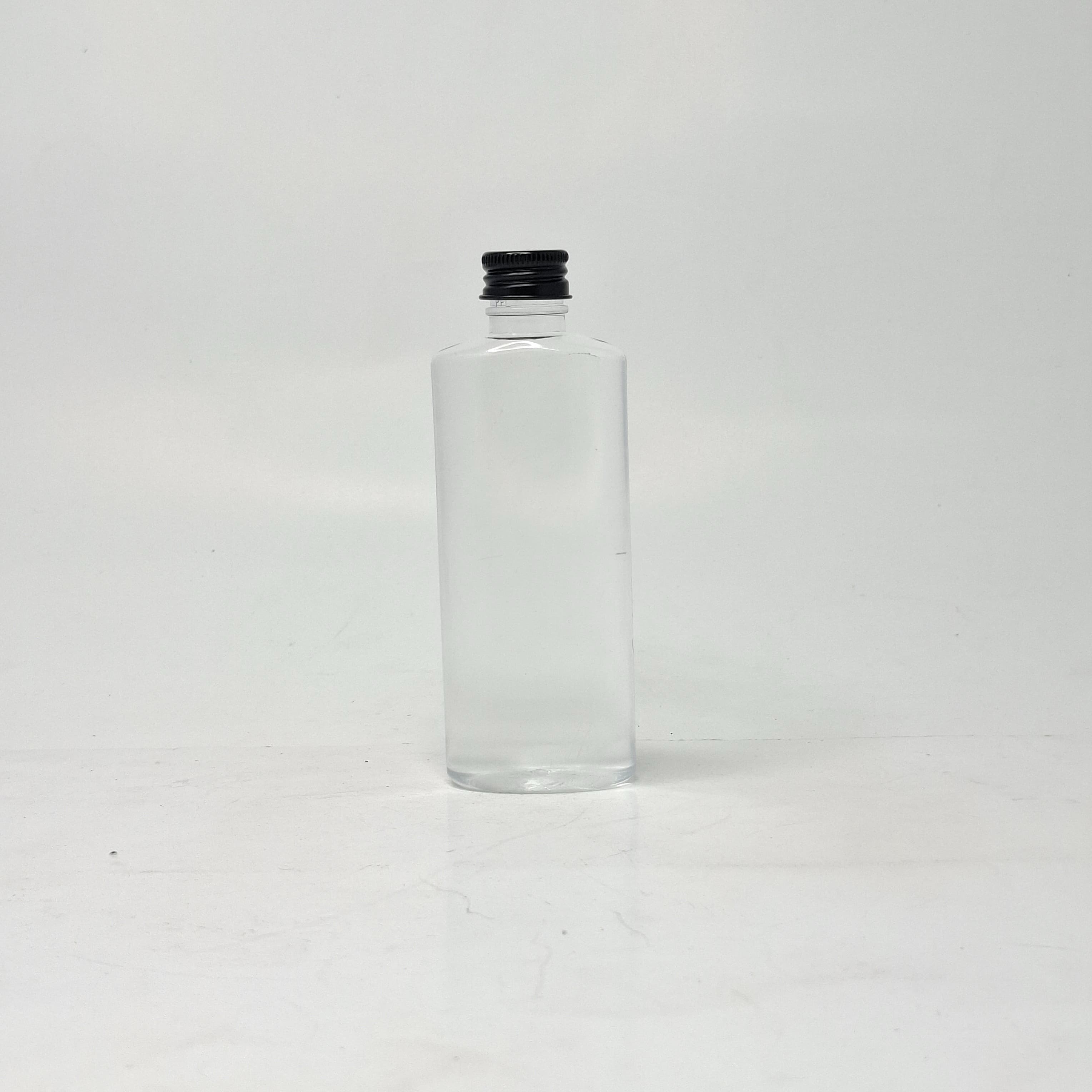 Main image of 100ml Oval Bottle Clear - Alu Cap Black 