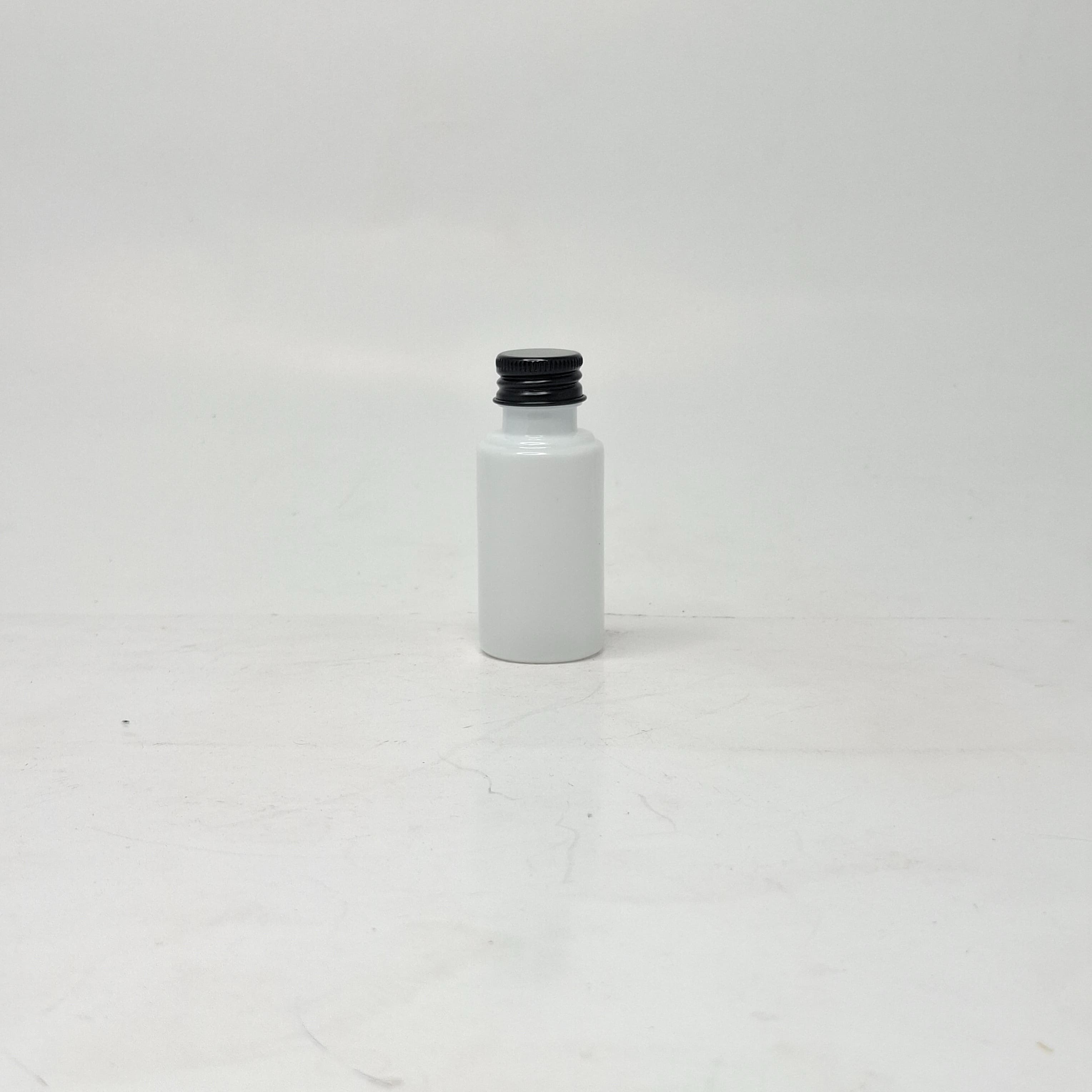 Main image of 30ml Round Bottle White - Alu Lid Black
