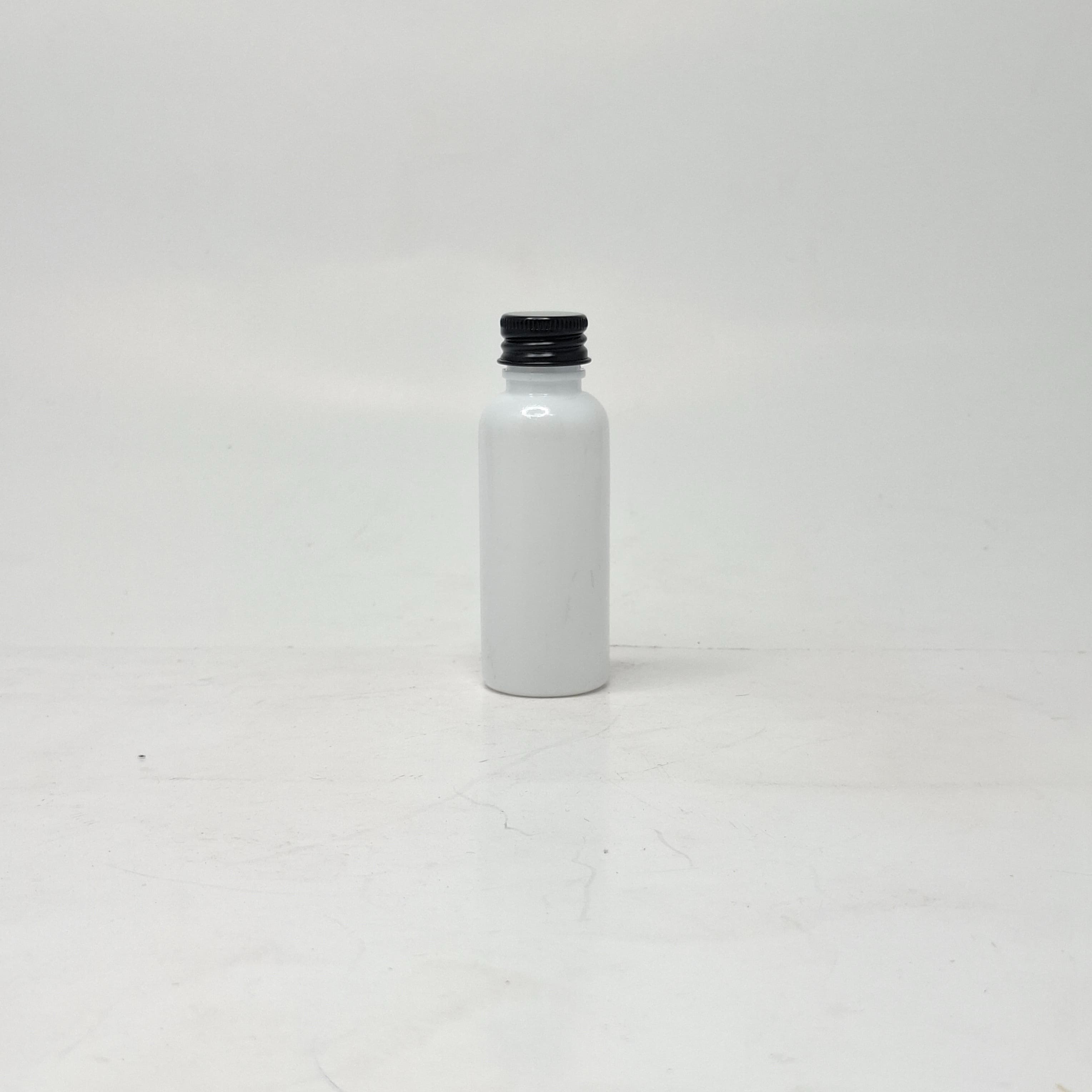 Main image of 40ml Round Bottle White - Alu Cap Black
