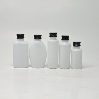 30ml-50ml Milk White Bottle - Alu Cap Black