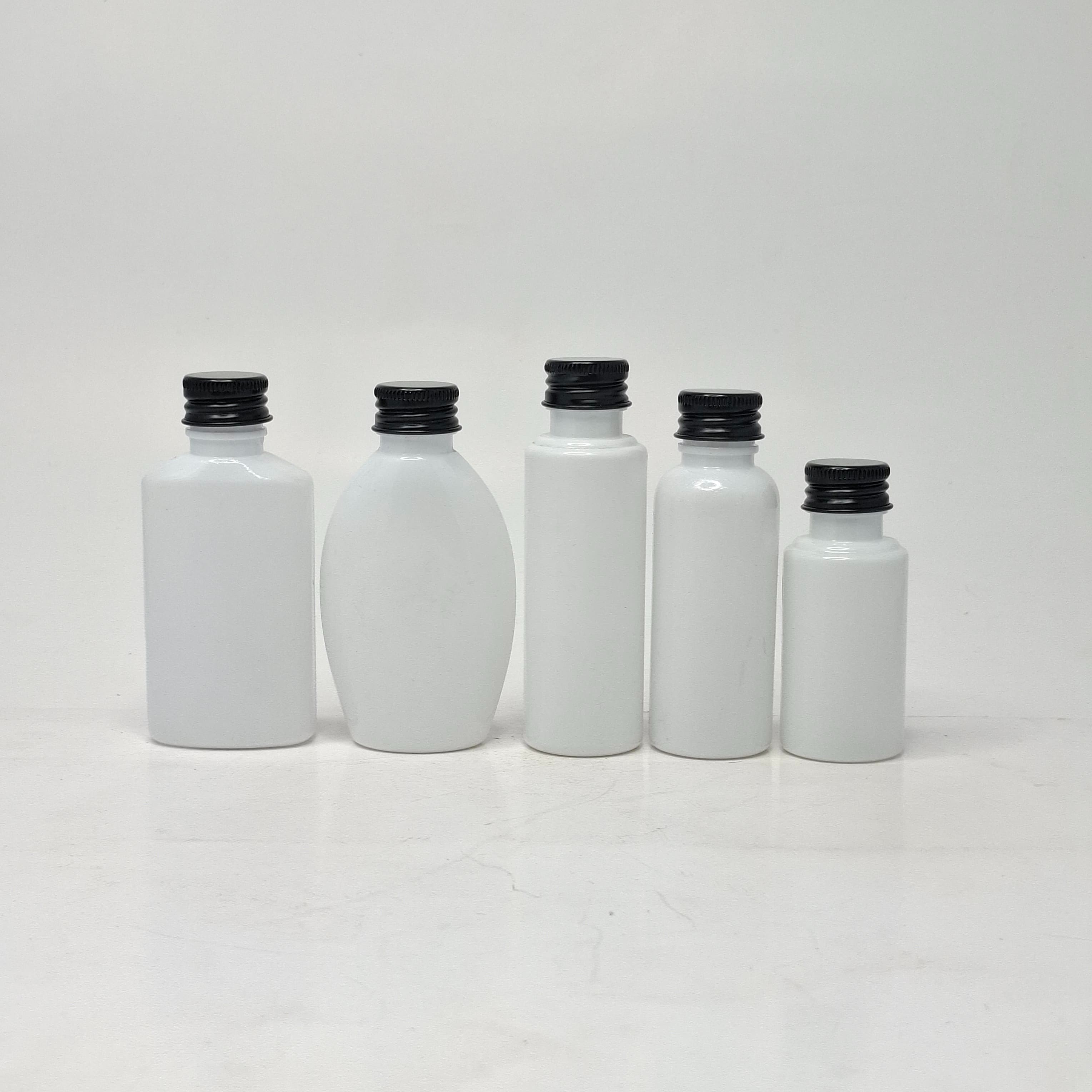 Main image of 30ml-50ml Milk White Bottle - Alu Cap Black