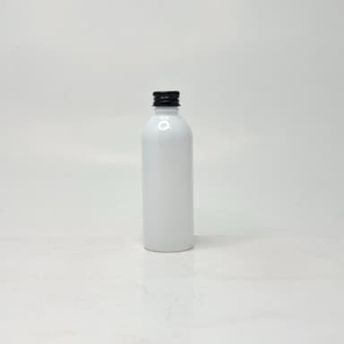 100ml Round Nack Bottle White - Alu Cap Black