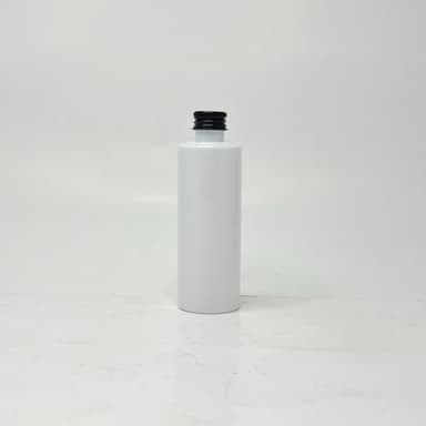 100ml Round Flat Nack Bottle White - Alu Cap Black