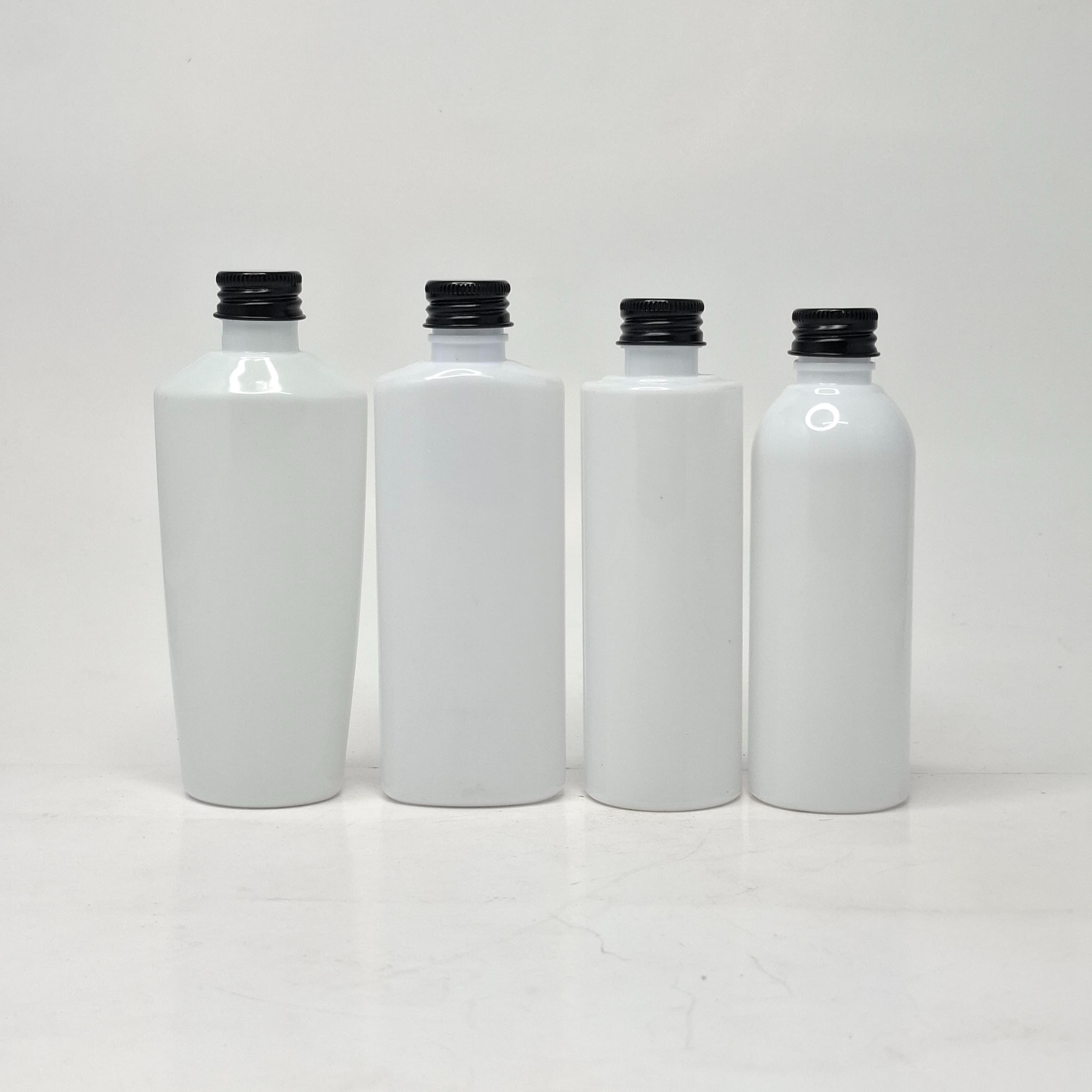 Thumbnail 2 of 100ml Round Flat Nack Bottle White - Alu Cap Black