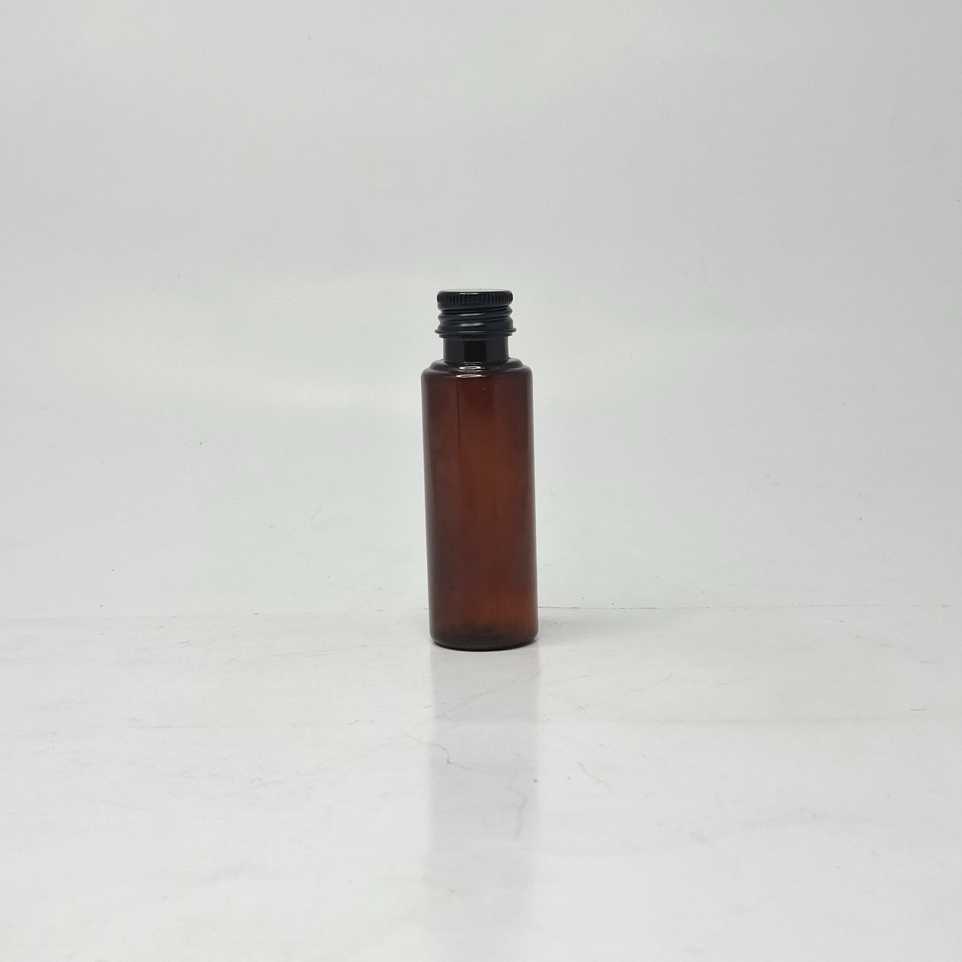 Main image of 50ml Round Bottle Amber - Alu Cap Black