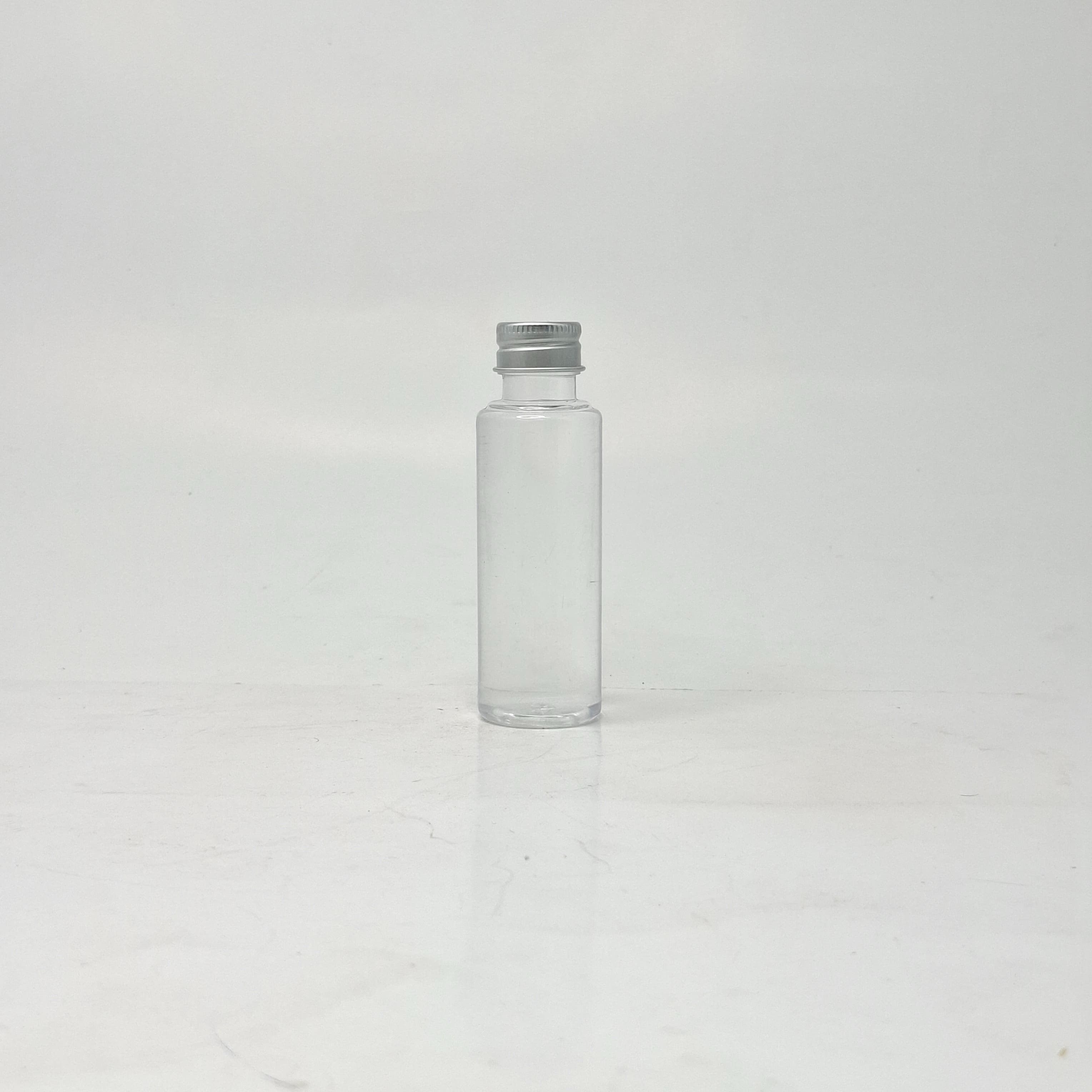 Main image of 50ml Round Bottle Clear- Alu Cap Silver